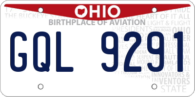 OH license plate GQL9291