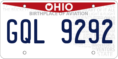 OH license plate GQL9292