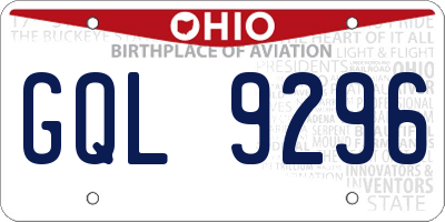 OH license plate GQL9296