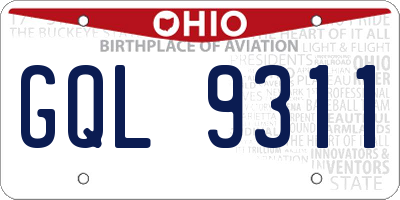 OH license plate GQL9311