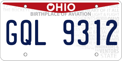 OH license plate GQL9312