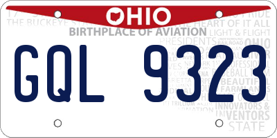 OH license plate GQL9323