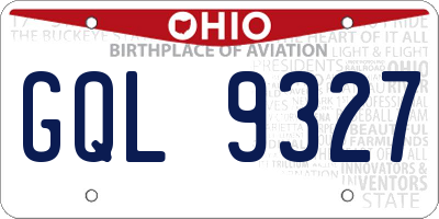 OH license plate GQL9327