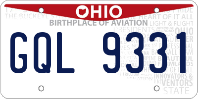 OH license plate GQL9331