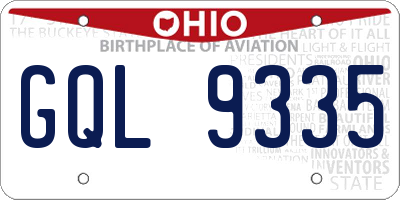 OH license plate GQL9335