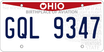OH license plate GQL9347