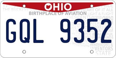 OH license plate GQL9352