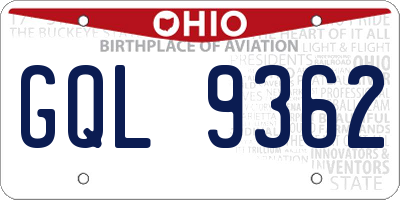 OH license plate GQL9362