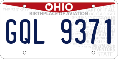 OH license plate GQL9371