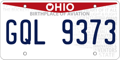 OH license plate GQL9373