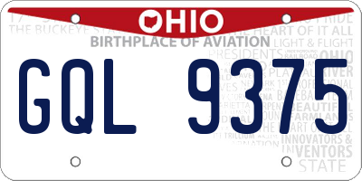 OH license plate GQL9375