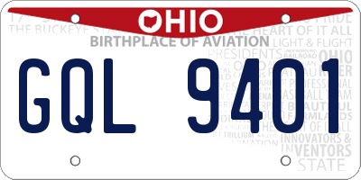 OH license plate GQL9401