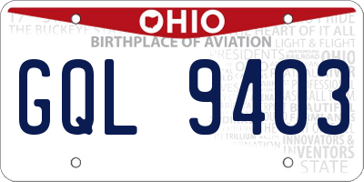 OH license plate GQL9403