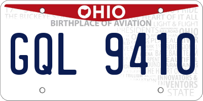 OH license plate GQL9410