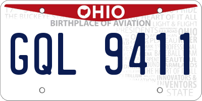 OH license plate GQL9411