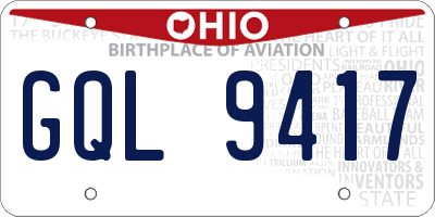 OH license plate GQL9417