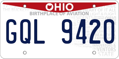 OH license plate GQL9420