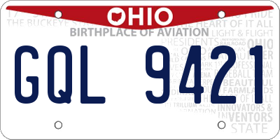 OH license plate GQL9421