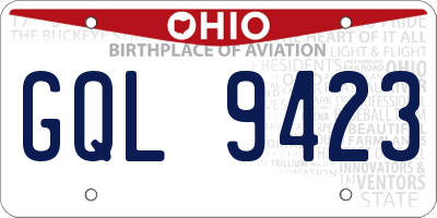 OH license plate GQL9423