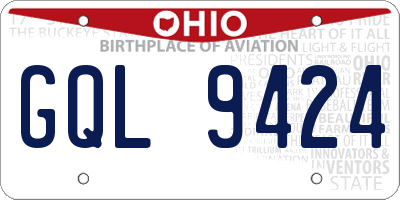 OH license plate GQL9424