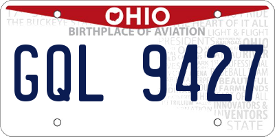 OH license plate GQL9427