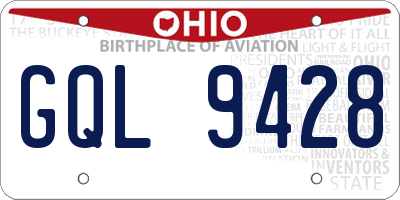 OH license plate GQL9428