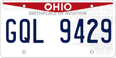 OH license plate GQL9429