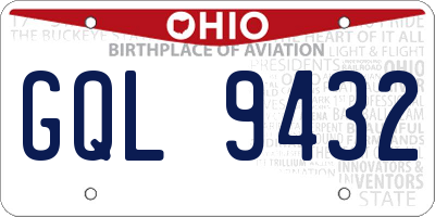 OH license plate GQL9432