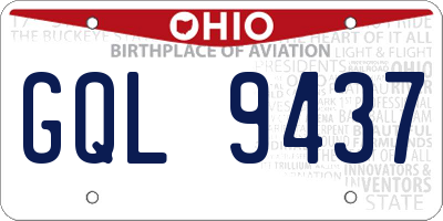 OH license plate GQL9437