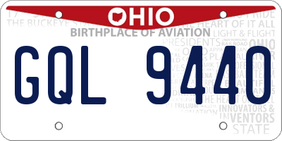 OH license plate GQL9440