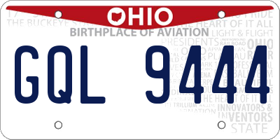 OH license plate GQL9444