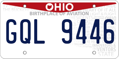 OH license plate GQL9446