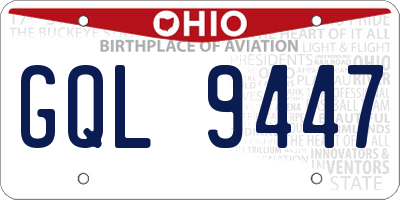 OH license plate GQL9447