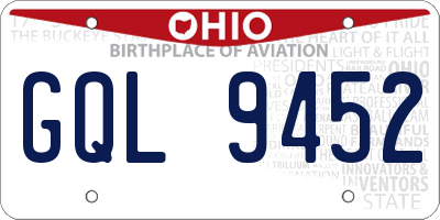 OH license plate GQL9452