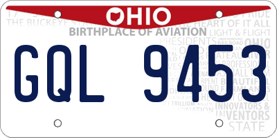 OH license plate GQL9453