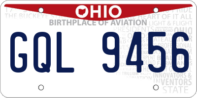 OH license plate GQL9456