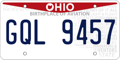 OH license plate GQL9457