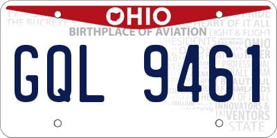 OH license plate GQL9461