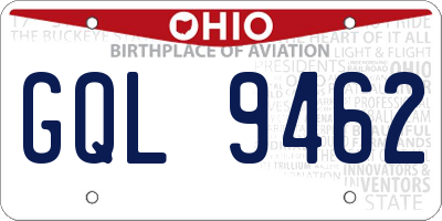 OH license plate GQL9462