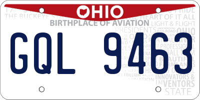 OH license plate GQL9463