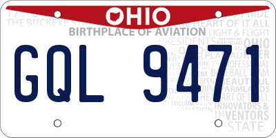OH license plate GQL9471