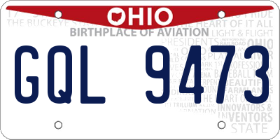 OH license plate GQL9473