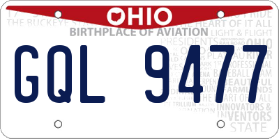OH license plate GQL9477