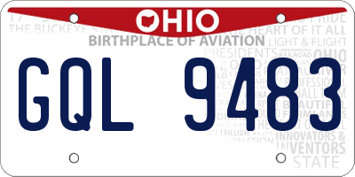 OH license plate GQL9483