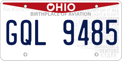 OH license plate GQL9485