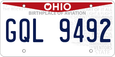 OH license plate GQL9492