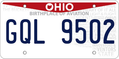 OH license plate GQL9502