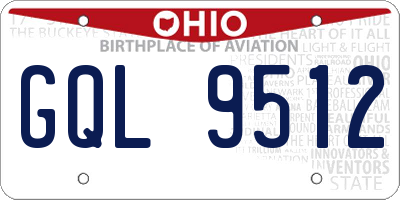 OH license plate GQL9512