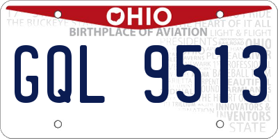 OH license plate GQL9513