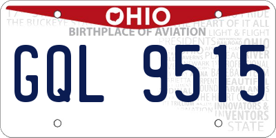 OH license plate GQL9515